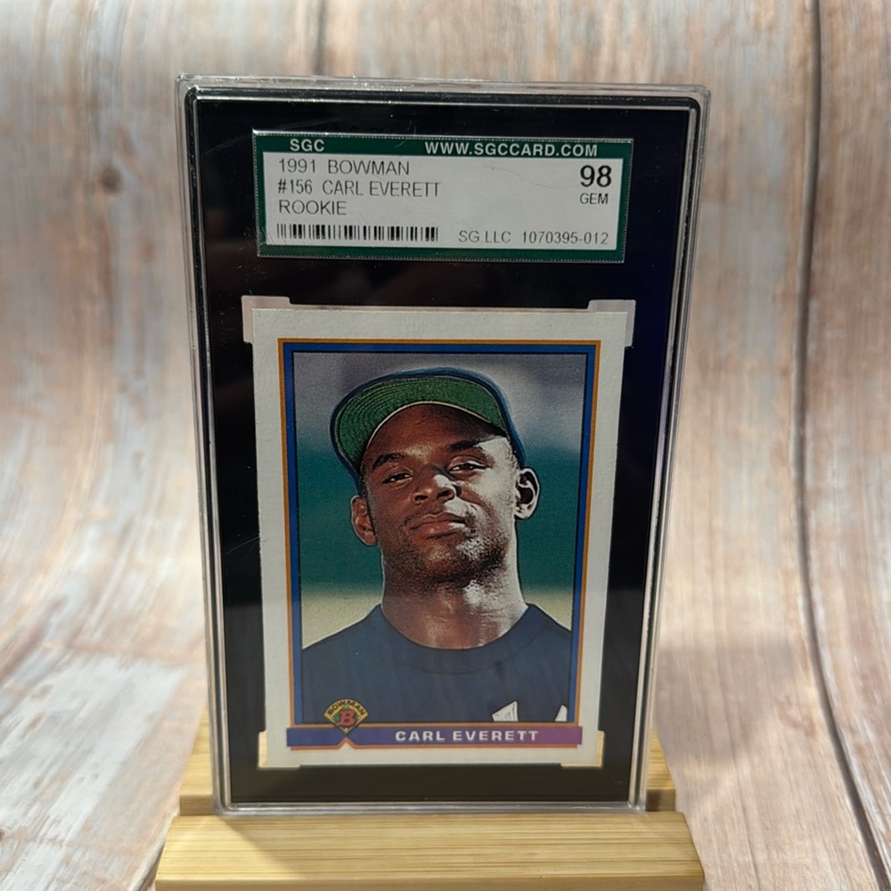 1991 Bowman #156 Carl Everett Rookie SGC Card 98 Gem Baseball Card Item #ME288